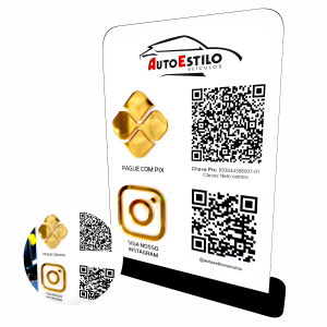 PIX COM INSTAGRAM Acrilico 2mm 15x21 4/0  Corte a laser 
